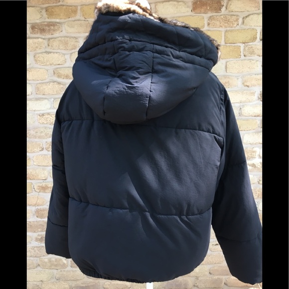 Zara Women Quilted Jacket with Faux Fur Hood NWOT - Picture 2 of 6